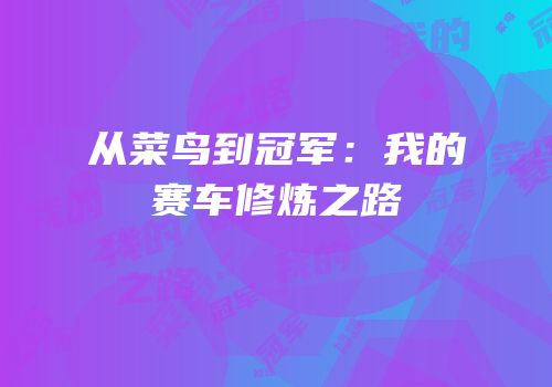 从菜鸟到冠军：我的赛车修炼之路