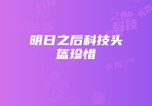 明日之后科技头盔珍惜