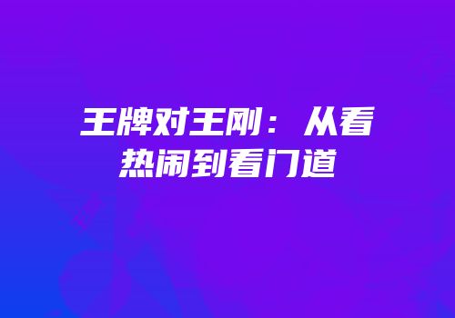 王牌对王刚：从看热闹到看门道
