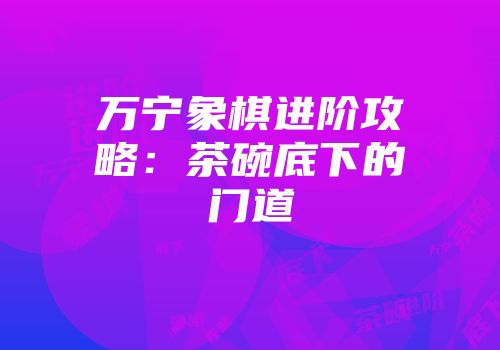 万宁象棋进阶攻略：茶碗底下的门道