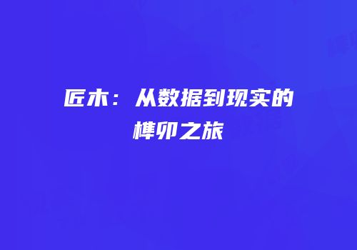 匠木：从数据到现实的榫卯之旅