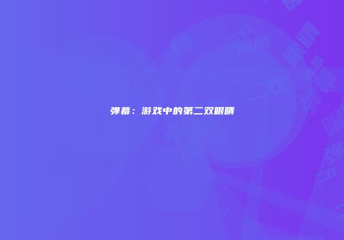 弹幕：游戏中的第二双眼睛