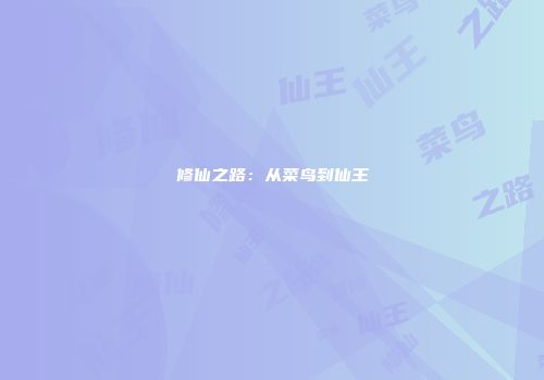 修仙之路：从菜鸟到仙王
