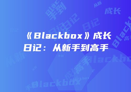 《Blackbox》成长日记：从新手到高手