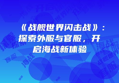 《战舰世界闪击战》：探索外服与官服，开启海战新体验