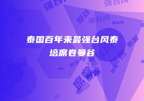 泰国百年来最强台风泰培席卷曼谷