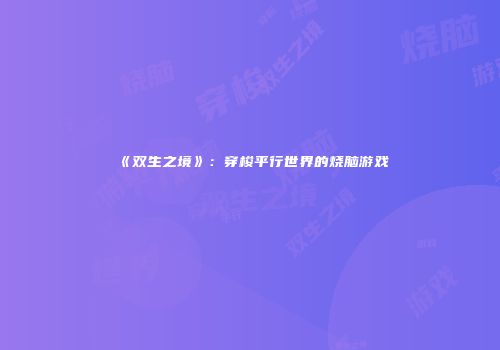 《双生之境》：穿梭平行世界的烧脑游戏