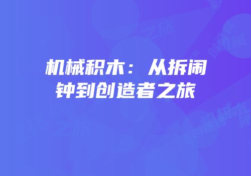 机械积木：从拆闹钟到创造者之旅
