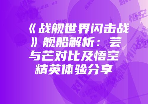 《战舰世界闪击战》舰船解析：芸与芒对比及悟空精英体验分享