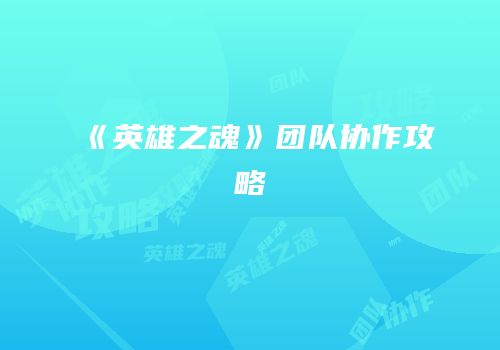 《英雄之魂》团队协作攻略