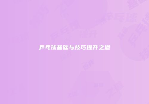 乒乓球基础与技巧提升之道