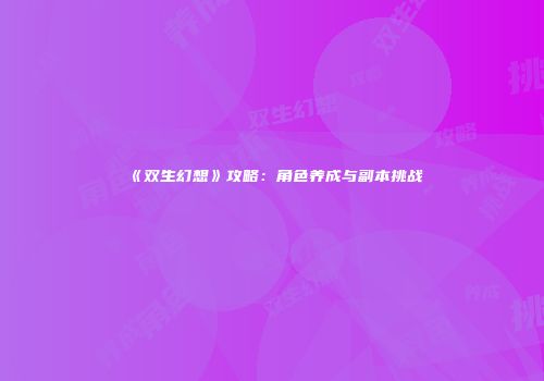 《双生幻想》攻略：角色养成与副本挑战