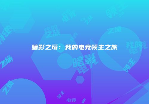 暗影之境：我的电竞领主之旅