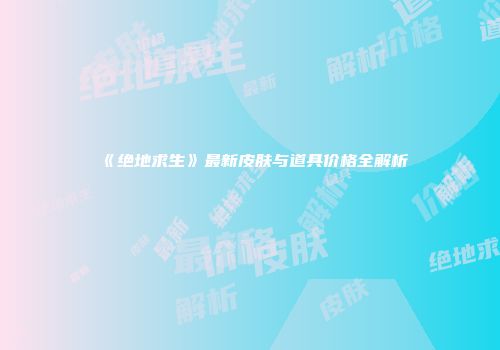 《绝地求生》最新皮肤与道具价格全解析