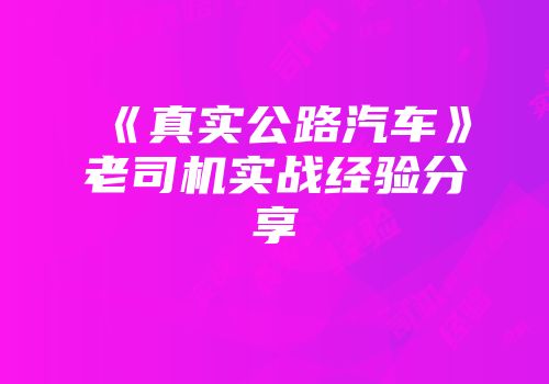《真实公路汽车》老司机实战经验分享