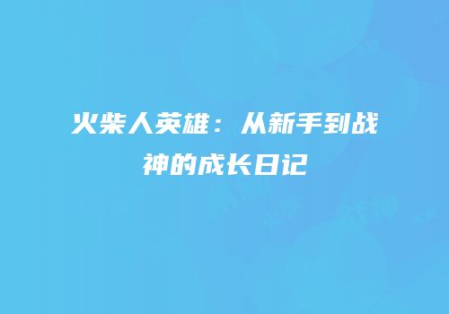 火柴人英雄：从新手到战神的成长日记