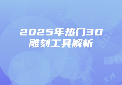 2025年热门3D雕刻工具解析