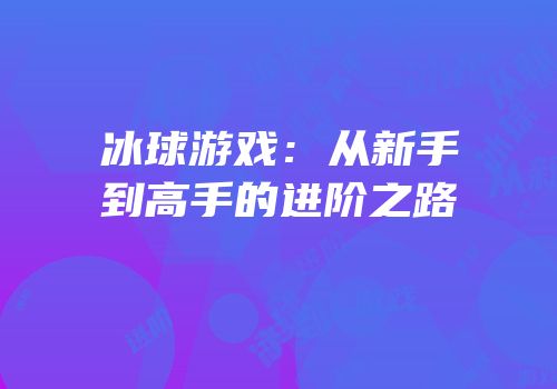 冰球游戏：从新手到高手的进阶之路