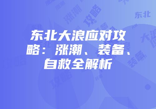 东北大浪应对攻略：涨潮、装备、自救全解析