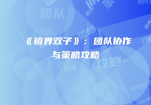 《镜界双子》：团队协作与策略攻略