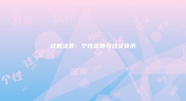 战机涂装：个性延伸与社交货币