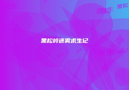 黑松岭迷雾求生记
