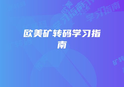 欧美矿转码学习指南