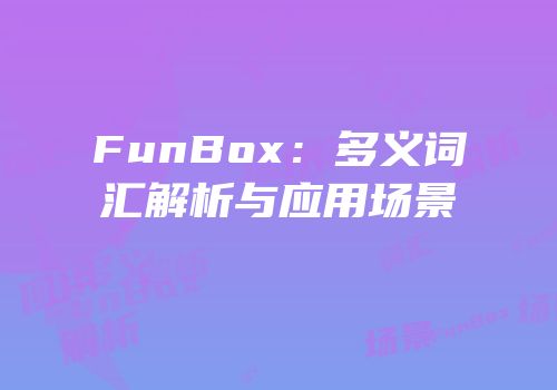 FunBox：多义词汇解析与应用场景