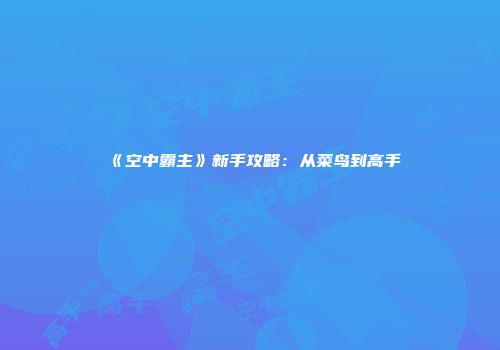 《空中霸主》新手攻略：从菜鸟到高手