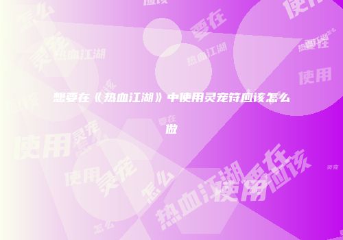 想要在《热血江湖》中使用灵宠符应该怎么做