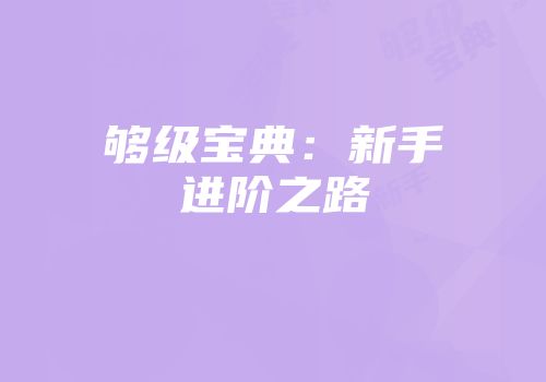 够级宝典：新手进阶之路
