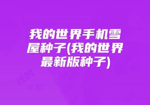 我的世界手机雪屋种子(我的世界最新版种子)