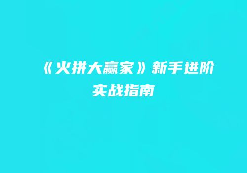 《火拼大赢家》新手进阶实战指南