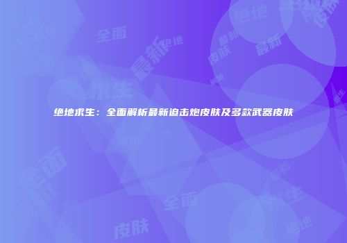 绝地求生：全面解析最新迫击炮皮肤及多款武器皮肤