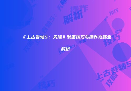 《上古卷轴5：天际》装备技巧与操作攻略全解析