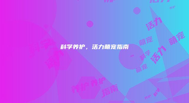 科学养护，活力萌宠指南