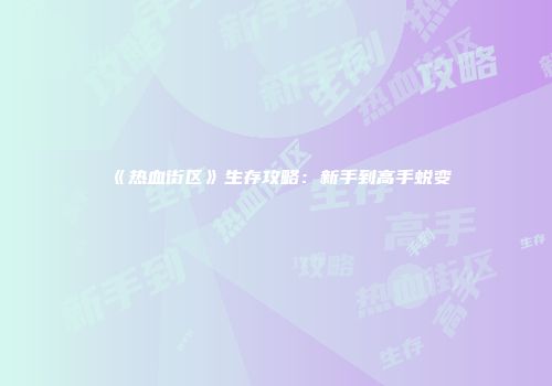 《热血街区》生存攻略：新手到高手蜕变