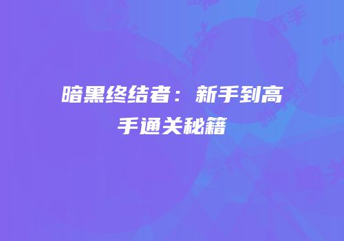 暗黑终结者：新手到高手通关秘籍