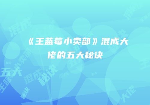 《王蓝莓小卖部》混成大佬的五大秘诀