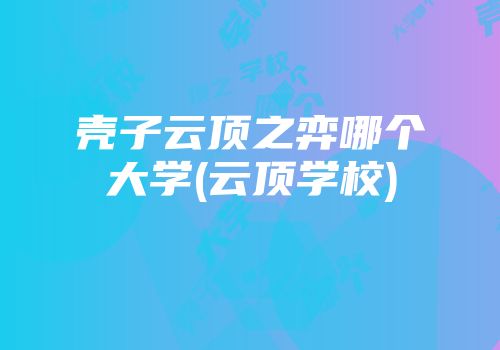 壳子云顶之弈哪个大学(云顶学校)