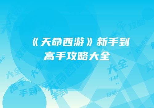 《天命西游》新手到高手攻略大全