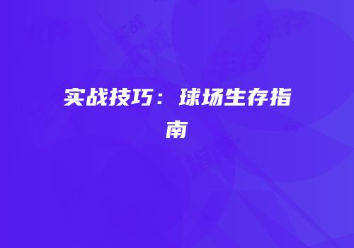 实战技巧：球场生存指南