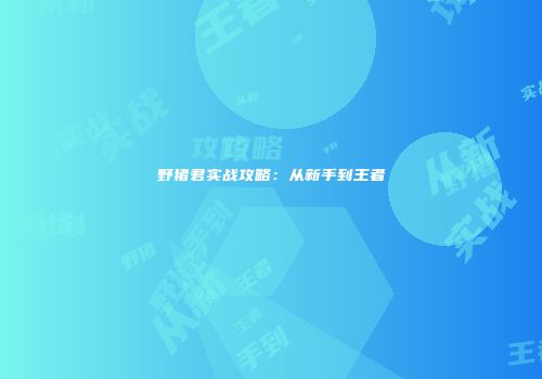 野猪君实战攻略：从新手到王者