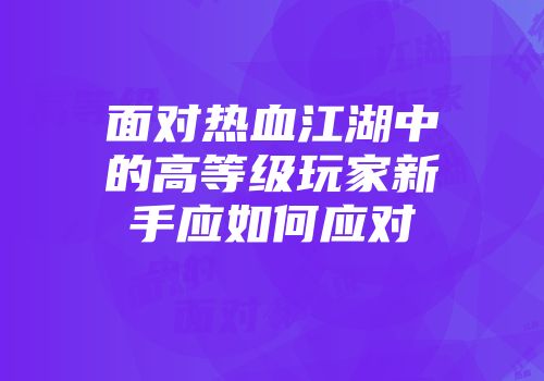 面对热血江湖中的高等级玩家新手应如何应对