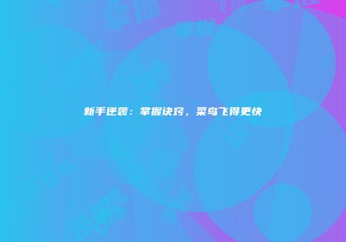 新手逆袭：掌握诀窍，菜鸟飞得更快