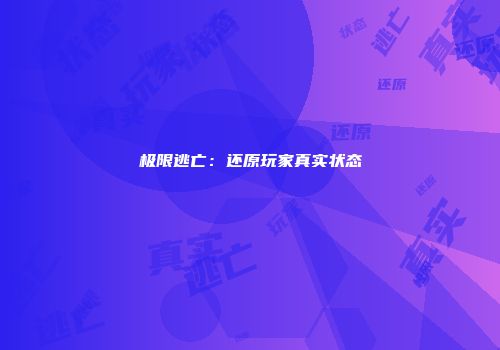 极限逃亡：还原玩家真实状态