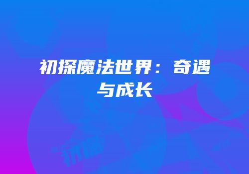 初探魔法世界：奇遇与成长