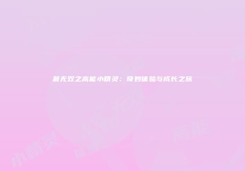 最无双之高能小精灵：奇妙体验与成长之旅