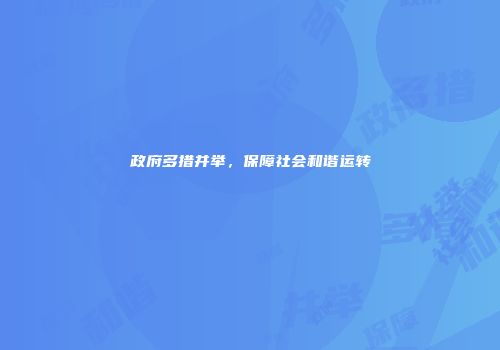 政府多措并举，保障社会和谐运转