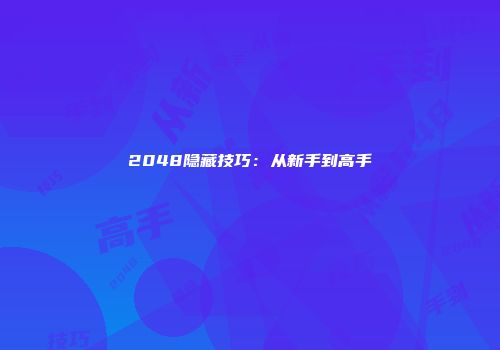 2048隐藏技巧：从新手到高手